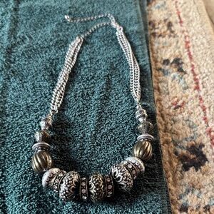 Premier Designs Silver and Gold Chunky Necklace Set